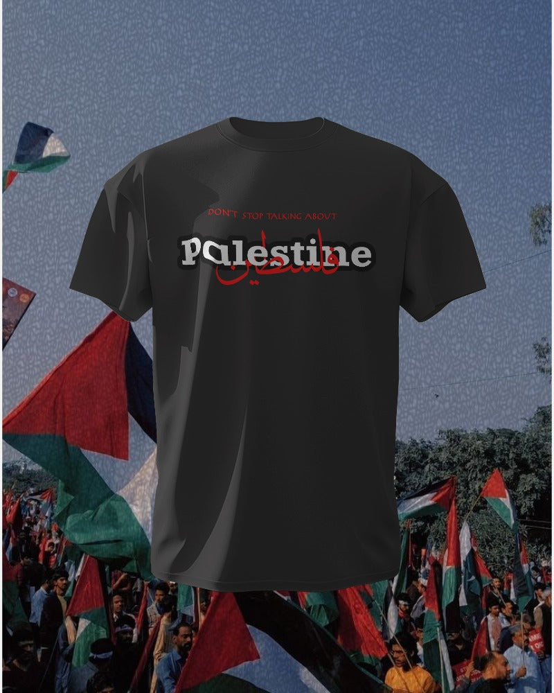 Palestine Text / Half Sleeve T Shirt